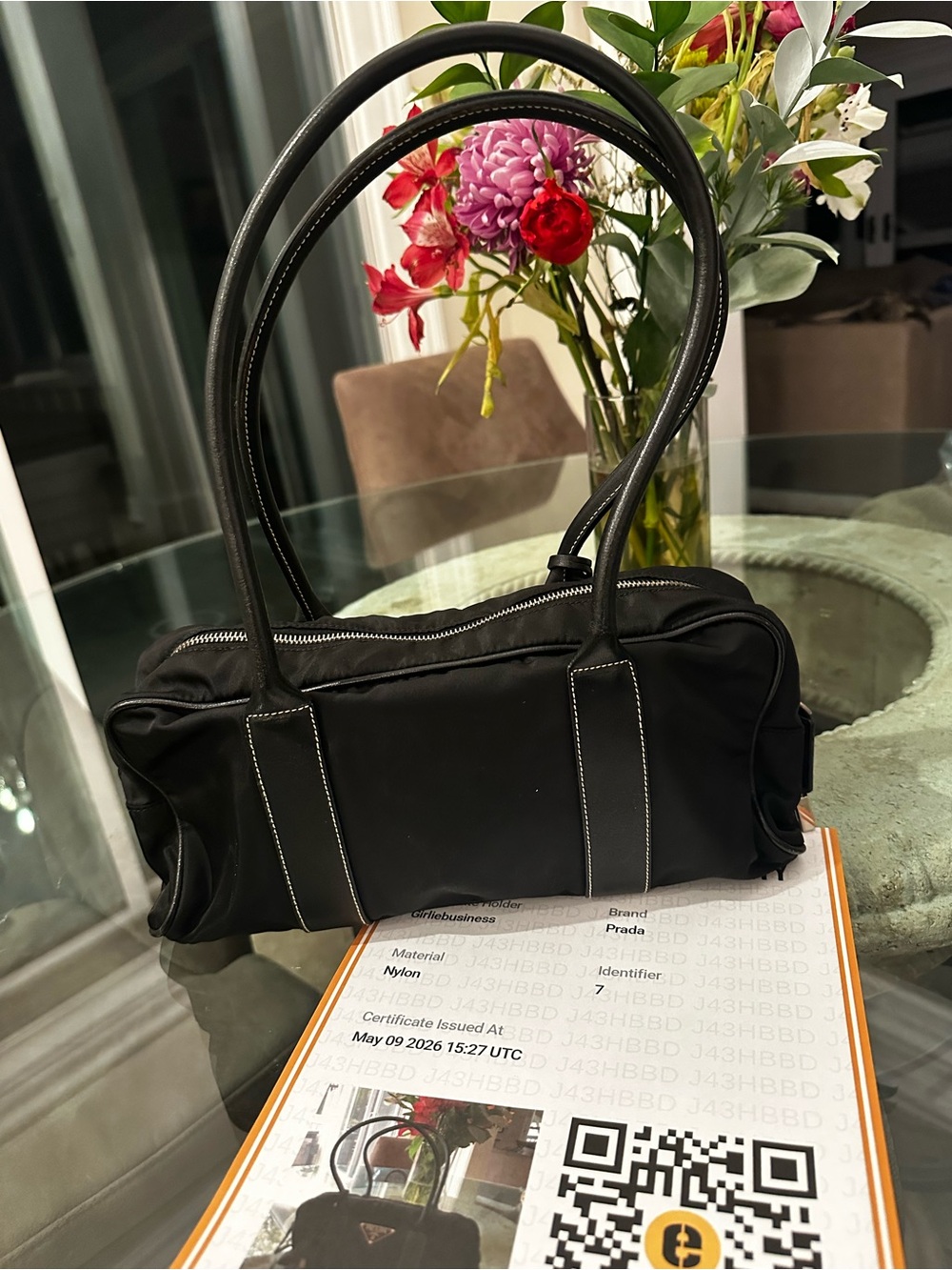 Authentic Prada Black Nylon Shoulder Bag w/ Lock - Iconic Designer Tote - Picture 8 of 15